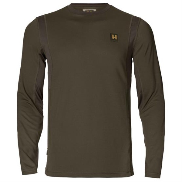 Härkila Forest Hunter L/S T-Shirt Mens, Hunting Green / Brown