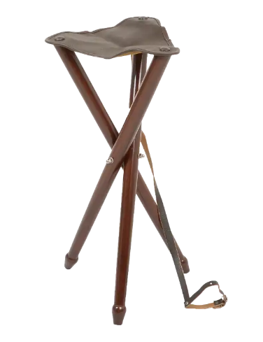 Let og anvendelig 3-benet jagtstol med lædersæde 60 cm