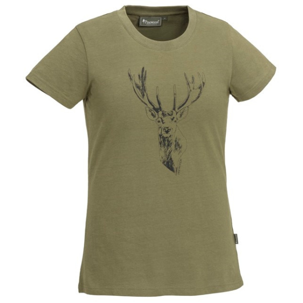 Pinewood Reed Deer T-Shirt - Dame (H.Olive, M)