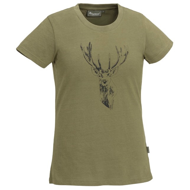 Pinewood Reed Deer T-Shirt - Dame (H.Olive, M)