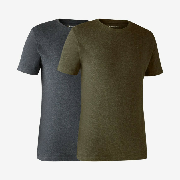 Deerhunter - Basis 2-pak t-shirt (Grå/grøn) - L