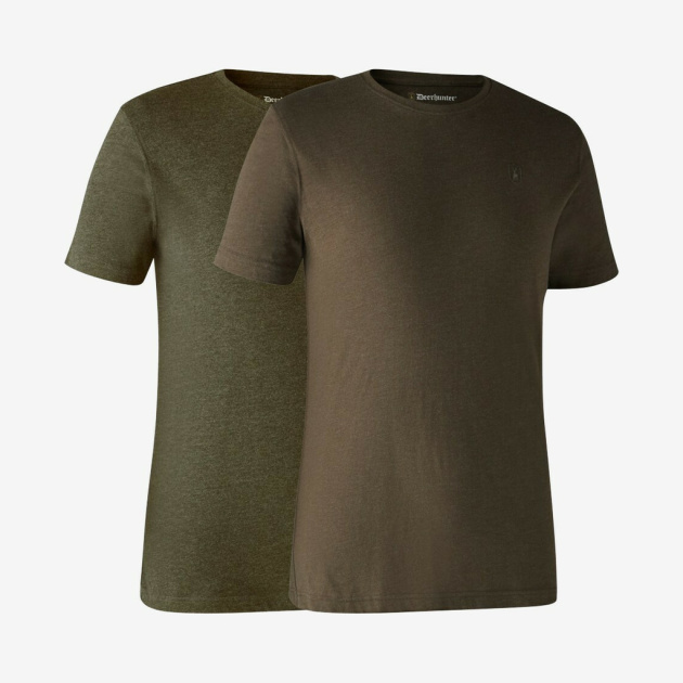 Deerhunter - Basis 2-pak t-shirt (Grøn/Brun) - 2XL