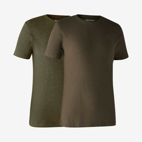 Deerhunter - Basis 2-pak t-shirt (Grøn/Brun) - S