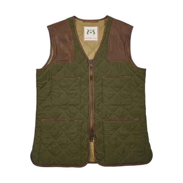 Franken & Cie Mens skydevest, oilskin, oliven - 46 (XS)