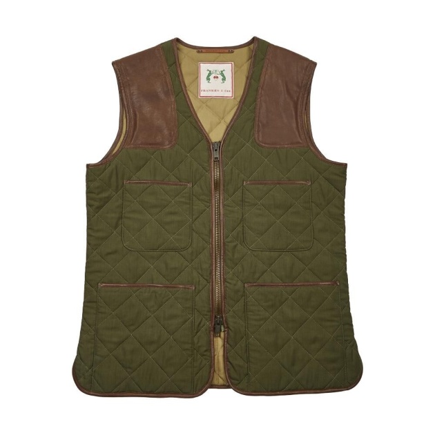 Franken & Cie Mens skydevest, oilskin, oliven - 46 (XS)