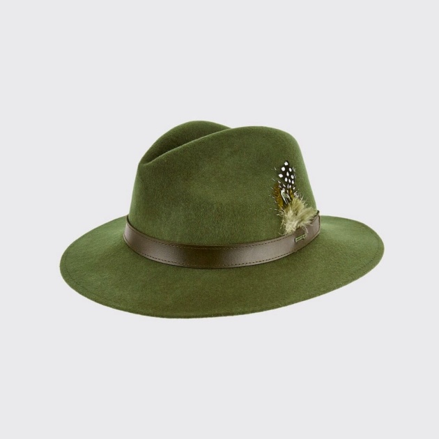 Gallagher filt hat m. fjer, grøn - 61 (x-large)
