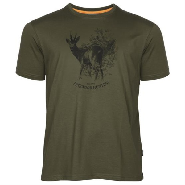 Pinewood Roe Deer T-Shirt Mens, Olive