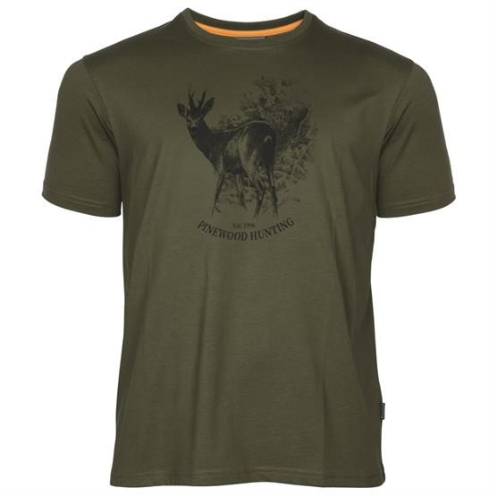 Pinewood Roe Deer T-Shirt Mens, Olive